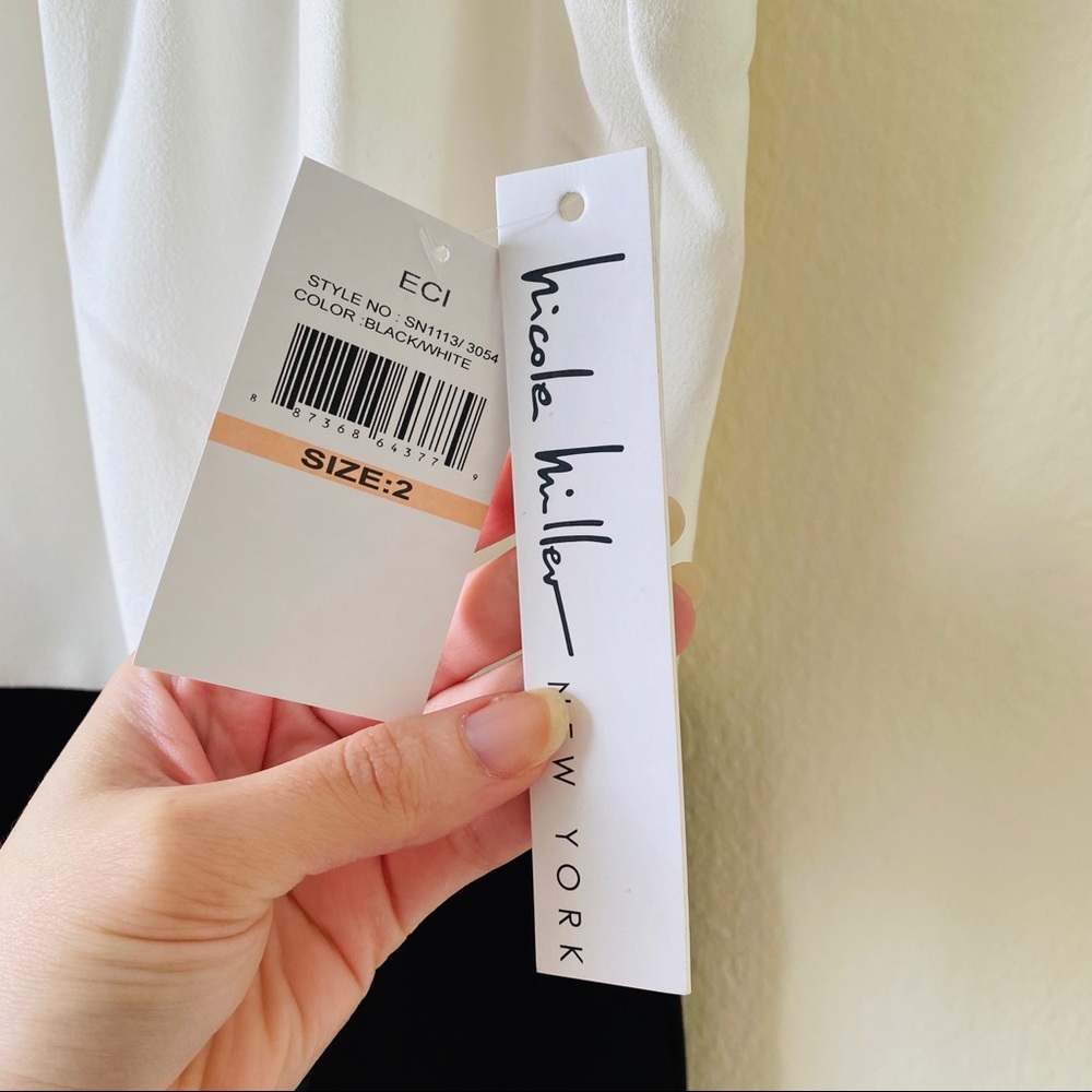Nicole Miller NY Black & White Color Block Dress - Picture 8 of 15